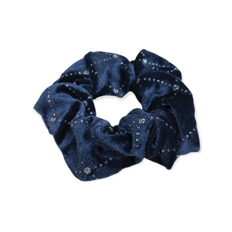Equetech Solitaire Velvet Scrunchie in Navy